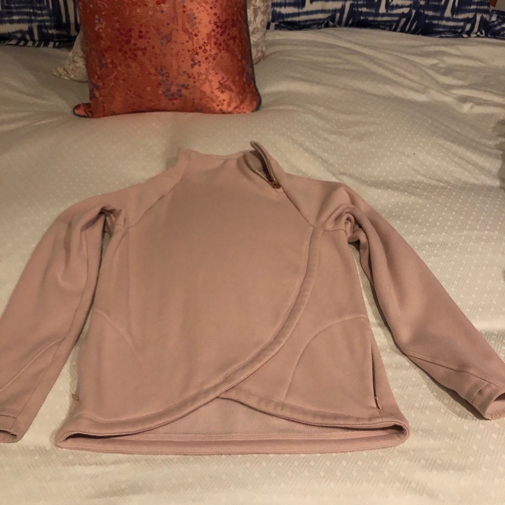 Athleta girls pullover pink fleece jacket